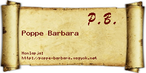 Poppe Barbara névjegykártya